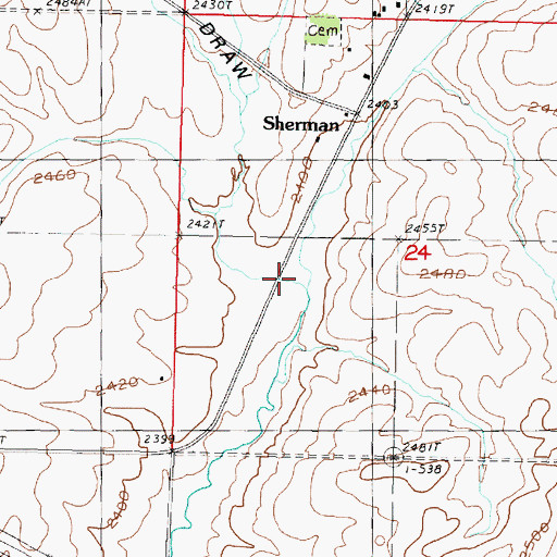 Topographic Map of Sage Hen Draw, WA