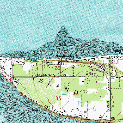 Topographic Map of Samish Beach, WA
