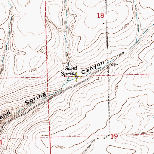 Topographic Map of Sand Spring, WA