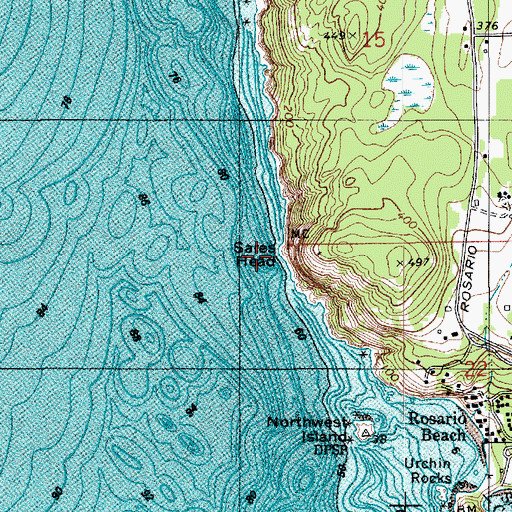 Topographic Map of Sares Head, WA