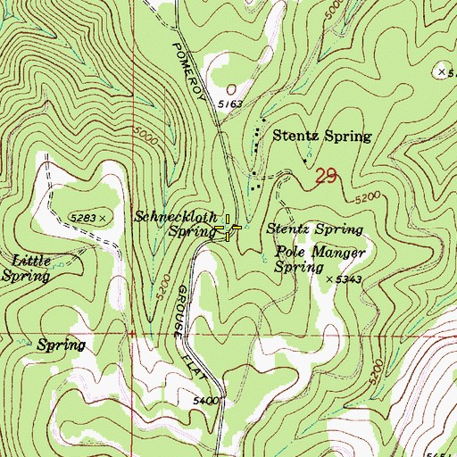 Topographic Map of Schneckloth Spring, WA