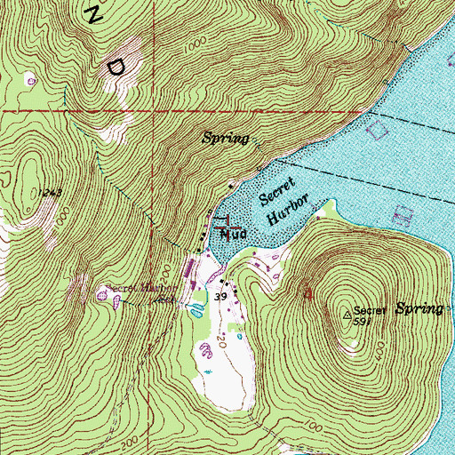 Topographic Map of Secret Harbor, WA
