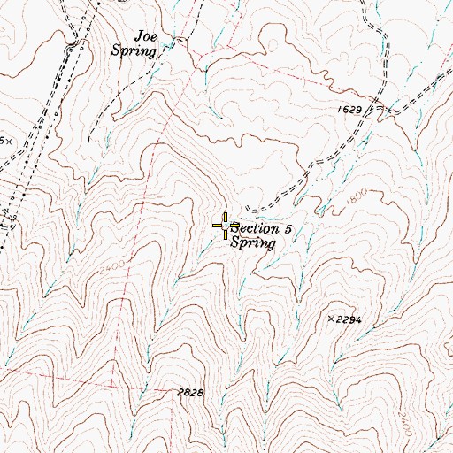 Topographic Map of Section 5 Spring, WA