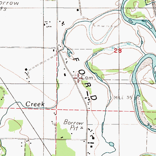Topographic Map of Sharon Cemetery, WA