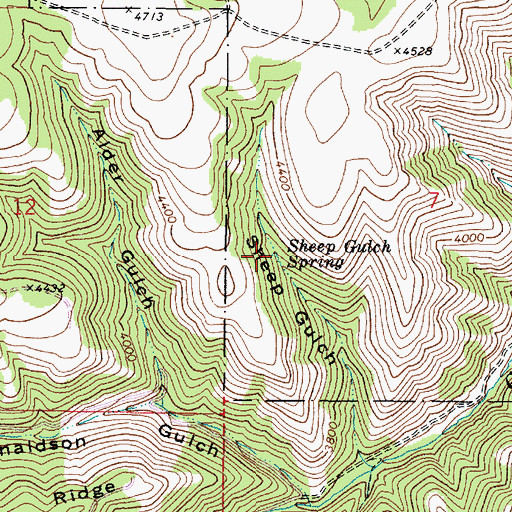 Topographic Map of Sheep Gulch Spring, WA