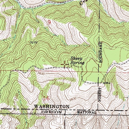 Topographic Map of Sheep Spring, WA