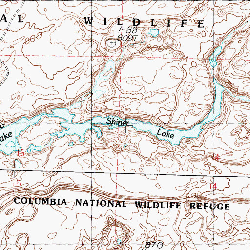Topographic Map of Shiner Lake, WA
