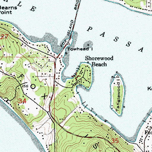 Topographic Map of Shorewood Beach, WA