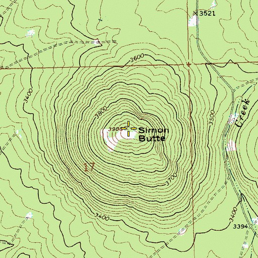 Topographic Map of Simon Butte, WA