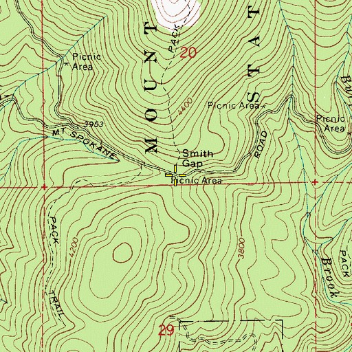 Topographic Map of Smith Gap, WA