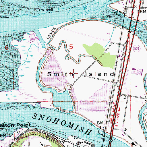 Topographic Map of Smith Island, WA