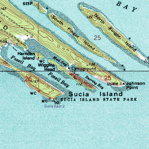 Topographic Map of Snoring Bay, WA