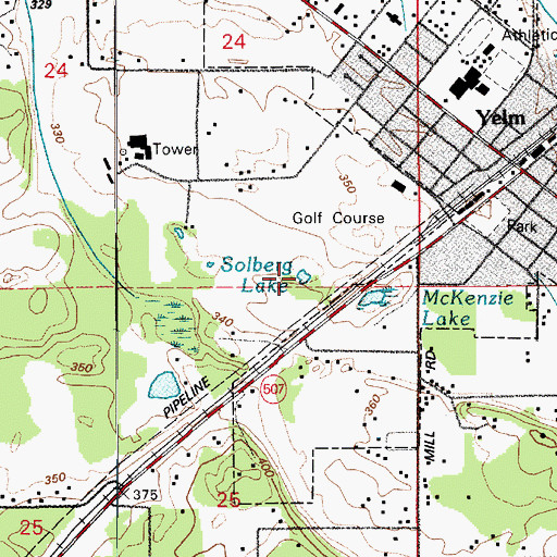 Topographic Map of Solberg Lake, WA