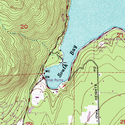 Topographic Map of South Bay, WA