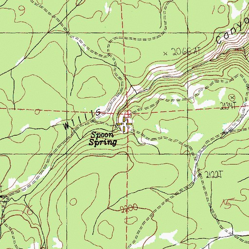 Topographic Map of Spoon Spring, WA