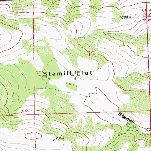 Topographic Map of Stamill Flat, WA