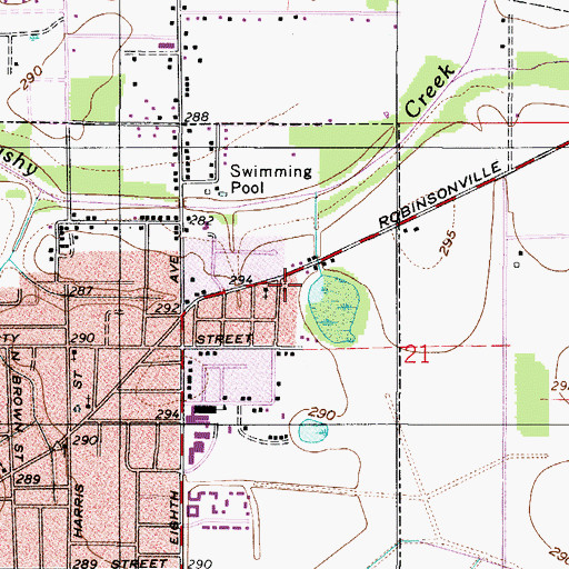 Topographic Map of Langhams African Methodist Episcopal Chapel, AL