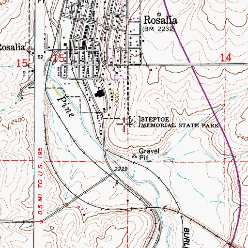 Topographic Map of Steptoe Memorial State Park, WA