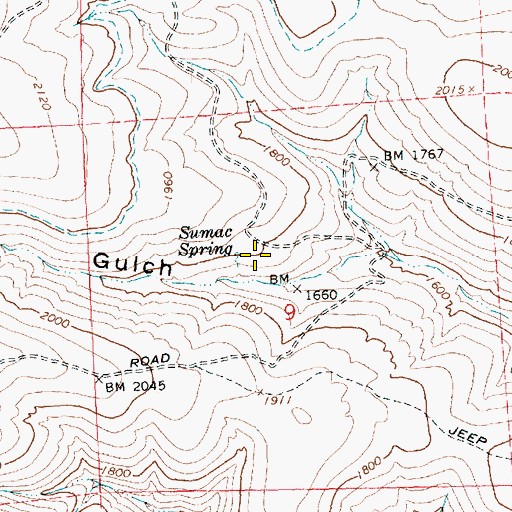 Topographic Map of Sumac Spring, WA