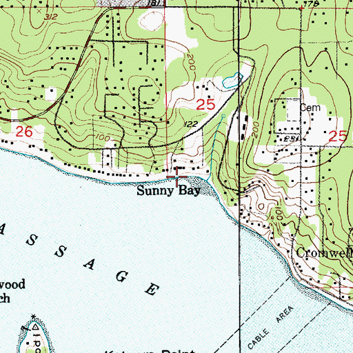 Topographic Map of Sunny Bay, WA