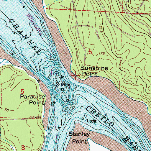Topographic Map of Sunshine Point, WA