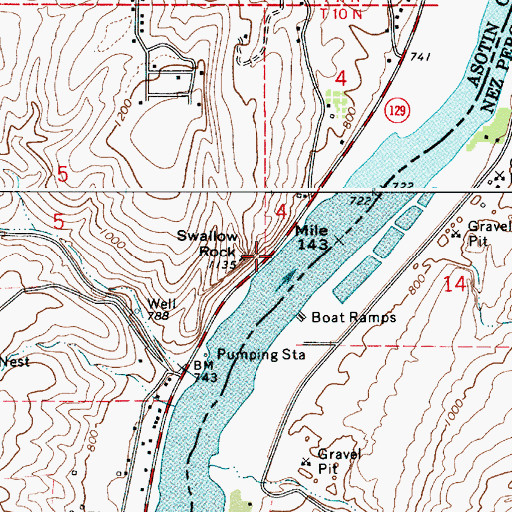 Topographic Map of Swallows Nest, WA