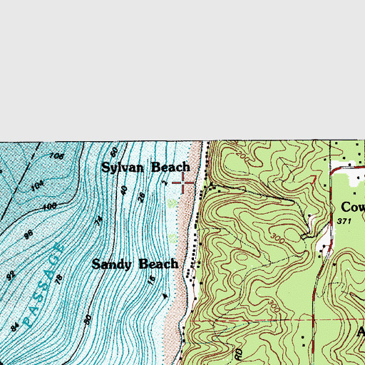 Topographic Map of Sylvan Beach, WA