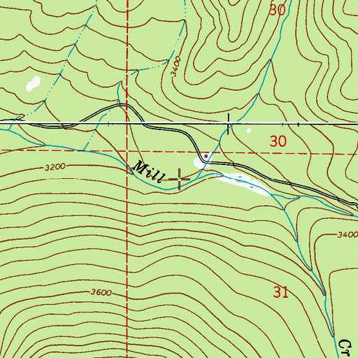 Topographic Map of Sylvis Creek, WA