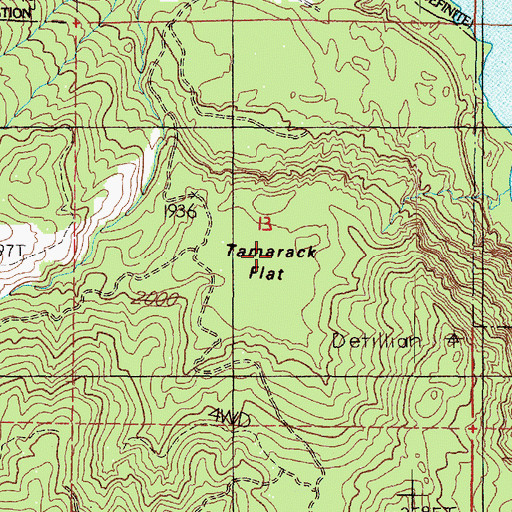 Topographic Map of Tamarack Flat, WA