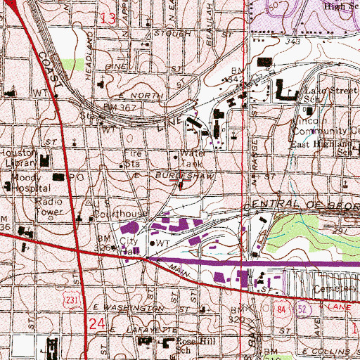 Topographic Map of Cherry Street African Methodist Episcopal Church, AL