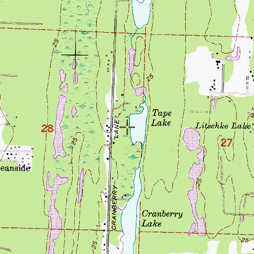 Topographic Map of Tape Lake, WA
