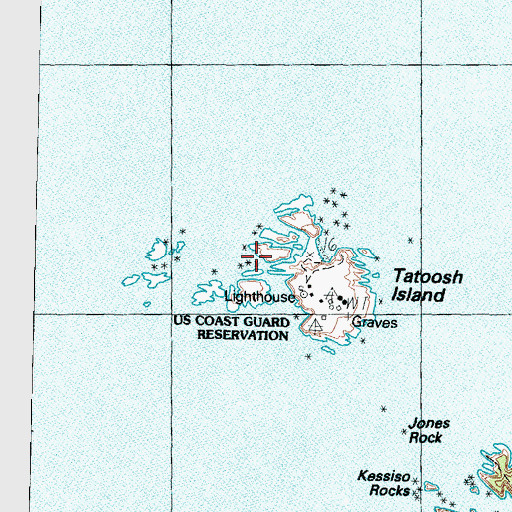 Topographic Map of Tatoosh Island, WA