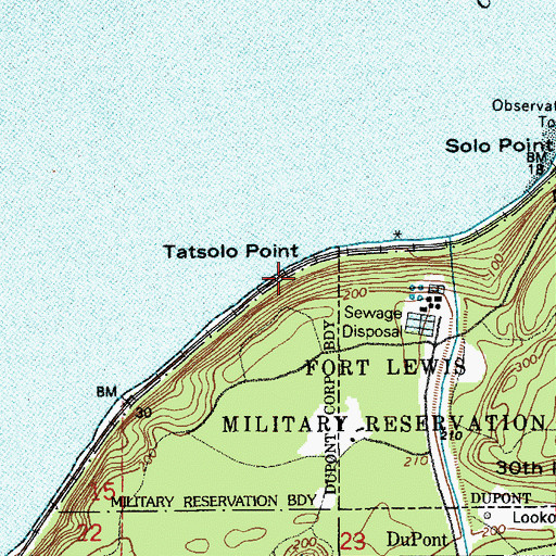 Topographic Map of Tatsolo Point, WA