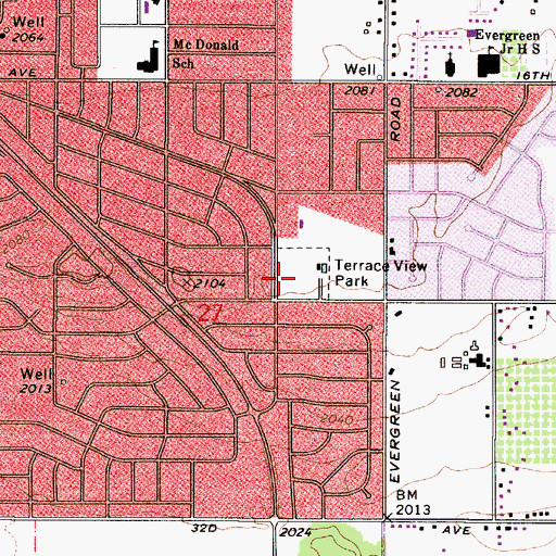 Topographic Map of Terrace View Park, WA