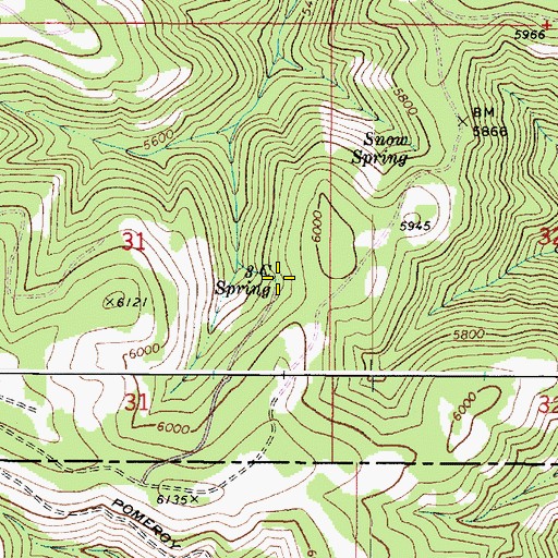 Topographic Map of Three C Spring, WA