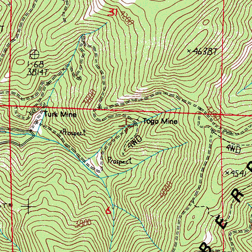 Topographic Map of Togo Mine, WA
