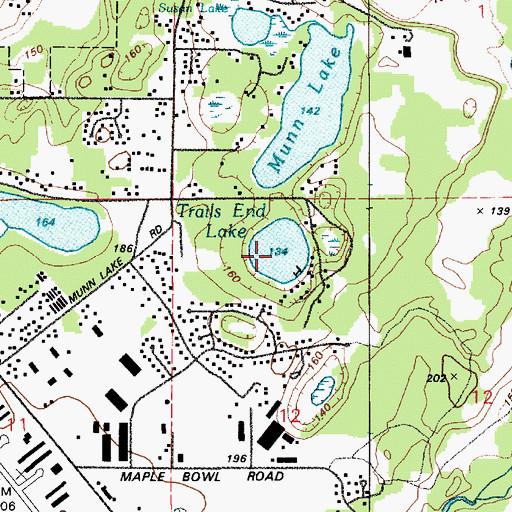 Topographic Map of Trails End Lake, WA