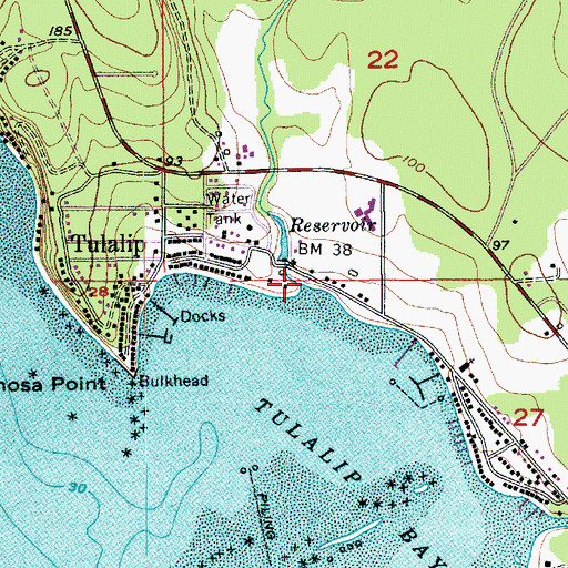 Topographic Map of Tulalip Creek, WA