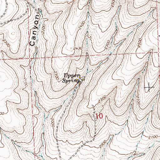 Topographic Map of Upper Spring, WA