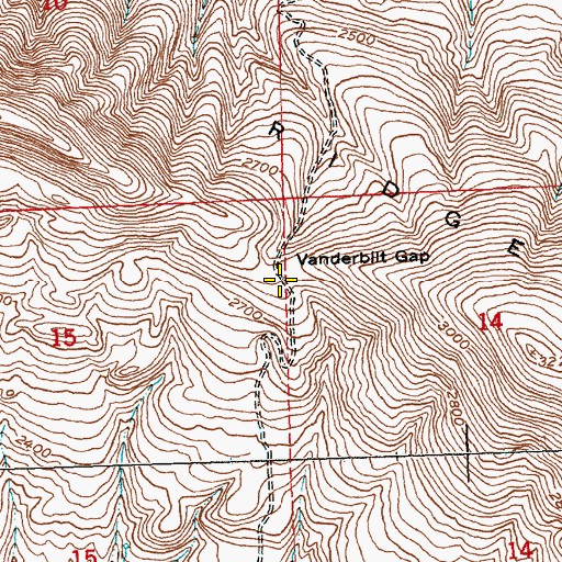 Topographic Map of Vanderbilt Gap, WA