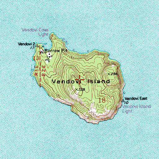 Topographic Map of Vendovi Island, WA