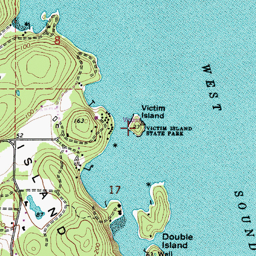 Topographic Map of Victim Island, WA