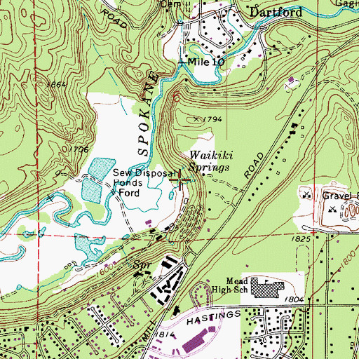 Topographic Map of Waikiki Springs, WA