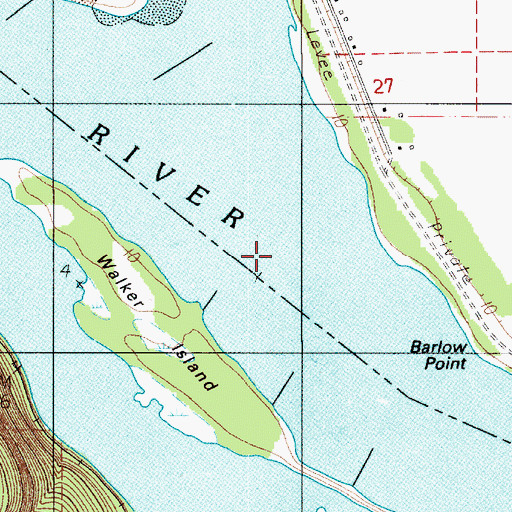 Topographic Map of Walker Island Channel, WA