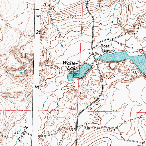 Topographic Map of Walter Lake, WA