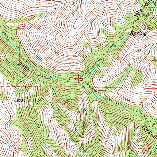 Topographic Map of Weidman Gulch, WA