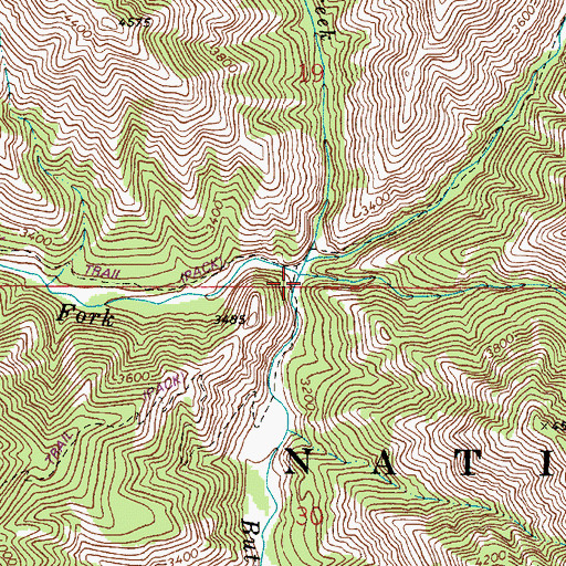 Topographic Map of West Fork Butte Creek, WA