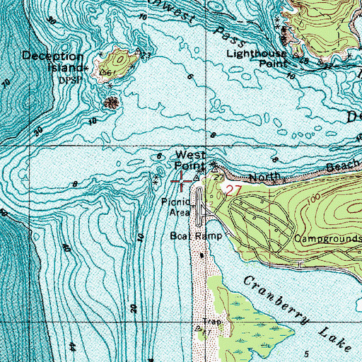Topographic Map of West Point, WA