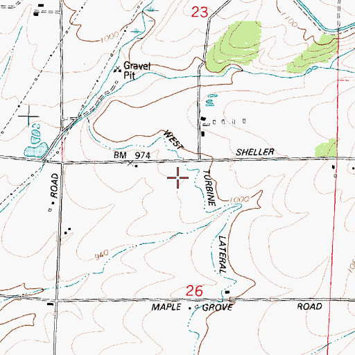 Topographic Map of West Turbine Lateral, WA
