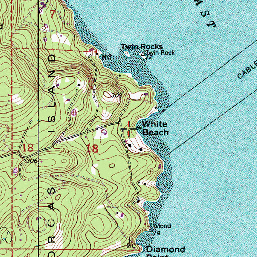 Topographic Map of White Beach, WA